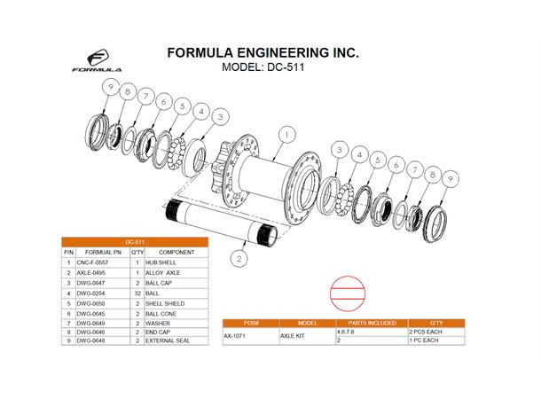 Formula Nav Serivce kit F DC511 Parts : 4.6.7.8.2