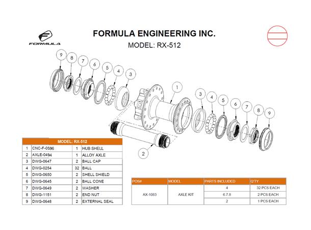Formula Nav Serivce kit F RX512 Parts : 4.6.7.8.2